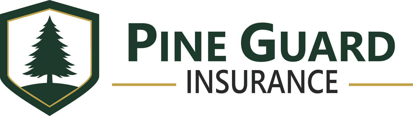 Pine Guard Insurance logo with a pine tree inside a shield on the left and the name on the right,